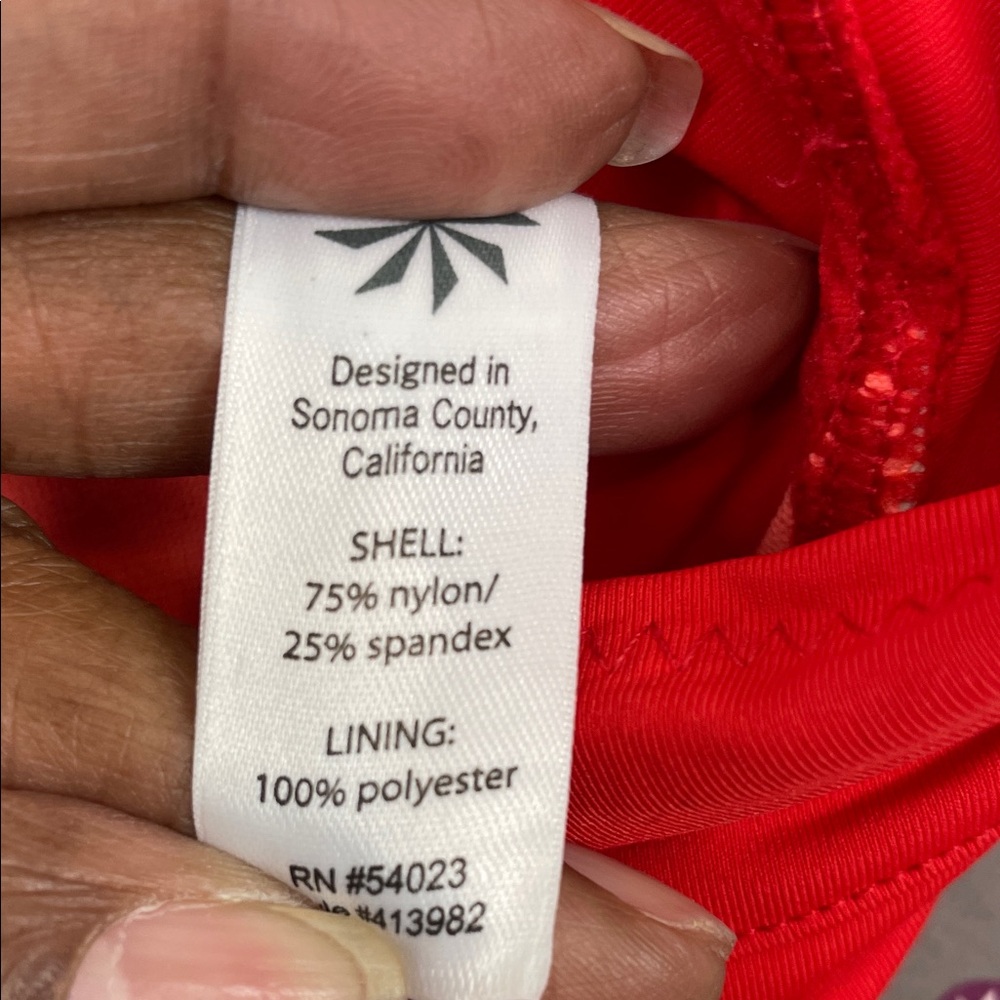 Athleta Fun In The Sun Drawstring Waist 2 Pocket Red Women's XL Swim Shorts - Picture 7 of 8